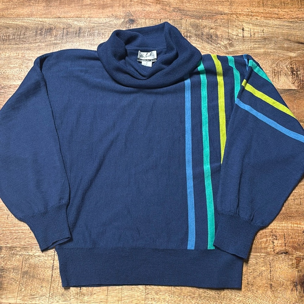 Randolph Duke The Look Blue Wide Sleeve Sweater S Acrylic (10)